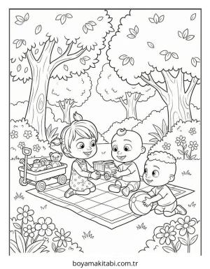 CoComelon boyama sayfası – boyama etkinliği, çocuk aktivitesi