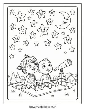 CoComelon boyama sayfası – çocuk aktivitesi, PDF indir