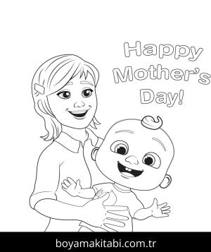 CoComelon boyama sayfası – çocuk aktivitesi, PDF indir