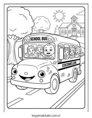CoComelon boyama sayfası – çocuk aktivitesi, PDF indir
