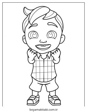 CoComelon boyama sayfası – sevimli karakter, sanatsal çalışma