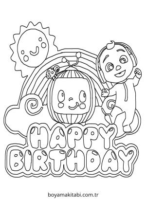 CoComelon boyama sayfası – basit çizim, kolay boyama