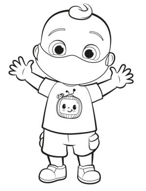 CoComelon boyama sayfası,  coloring page, Maskeli Johnny boyama oyunu, 