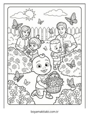CoComelon boyama sayfası – boyama etkinliği, çocuk aktivitesi
