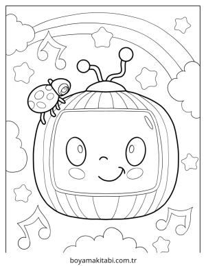 CoComelon boyama sayfası – eğlenceli etkinlik, el becerilerini geliştirir