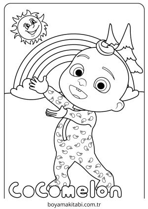 CoComelon boyama sayfası – PDF indir, sevimli karakter