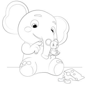 CoComelon boyama sayfası,  coloring page, Cocomelon Fil boyama sayfası, 