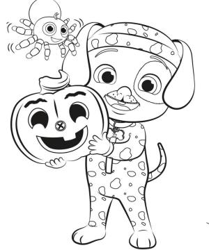 CoComelon boyama sayfası,  coloring page, JJ Halloween Cocomelon boyama sayfası, 