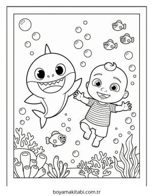 CoComelon boyama sayfası – yaratıcılığı geliştirir, keyifli zaman