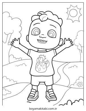 CoComelon boyama sayfası – renkli çizimler, okul öncesi