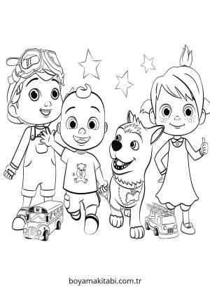 CoComelon boyama sayfası – ücretsiz yazdır, boyama etkinliği