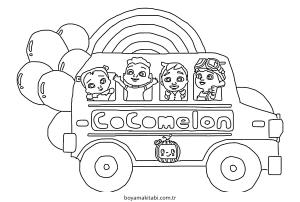 CoComelon boyama sayfası – çocuklar için, çizgi film temalı