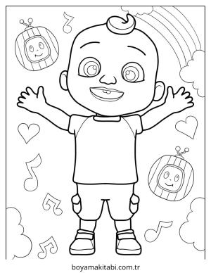 CoComelon boyama sayfası – yaratıcılığı geliştirir, keyifli zaman