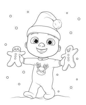 CoComelon boyama sayfası,  coloring page, Cocomelon Noel boyama sayfası, 