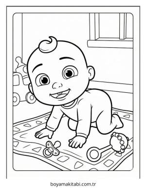 CoComelon boyama sayfası – eğitici aktivite, yaratıcılık