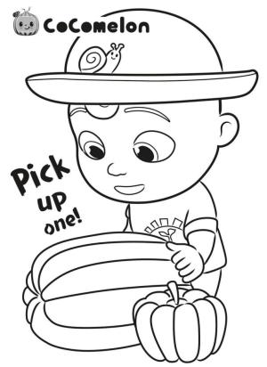 CoComelon boyama sayfası,  coloring page, Küçük Johnny ve Kabak boyama oyunu, 