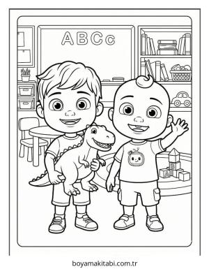 CoComelon boyama sayfası – boyama etkinliği, çocuk aktivitesi
