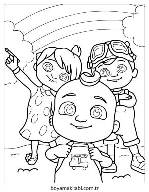 CoComelon boyama sayfası – okul öncesi, evde etkinlik