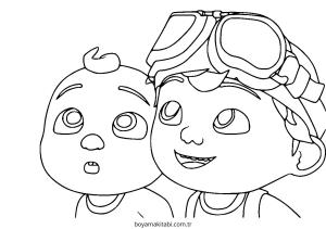 CoComelon boyama sayfası – çocuk aktivitesi, PDF indir