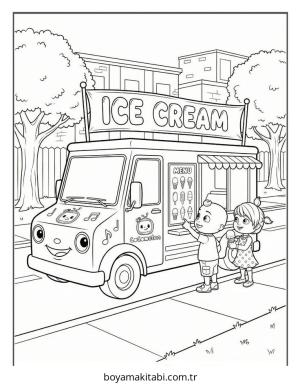 CoComelon boyama sayfası – boyama çalışması, yaratıcılığı geliştirir