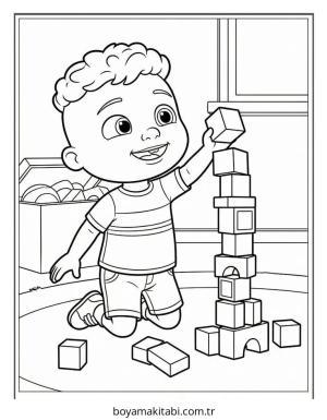 CoComelon boyama sayfası – yaratıcılığı geliştirir, keyifli zaman