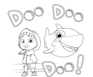 CoComelon boyama sayfası,  coloring page, Cocomelon ve Bebek Köpekbalığı boyama oyunu, 