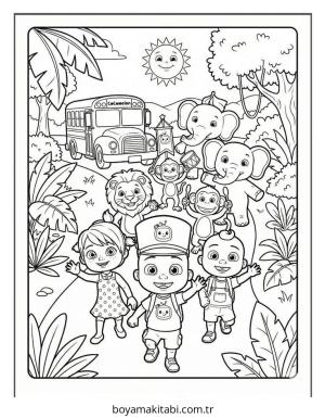CoComelon boyama sayfası – çocuk aktivitesi, PDF indir