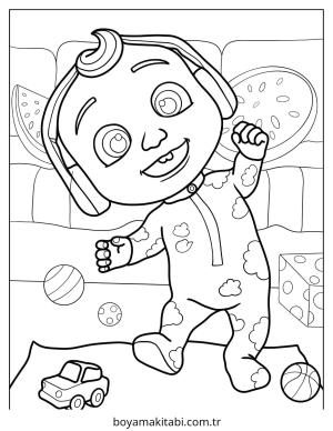 CoComelon boyama sayfası – sanatsal çalışma, çocuklar için