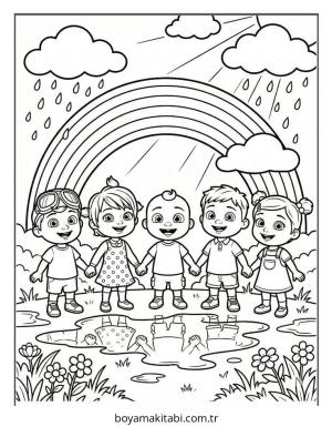 CoComelon boyama sayfası – sevimli karakter, sanatsal çalışma
