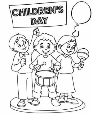 Çocuk Bayramı boyama sayfası,  coloring page, Yazdırılabilir Çocuk Bayramı Resim, 