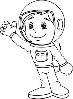 Çocuklar boyama sayfası,  coloring page, Küçük Astronot, 