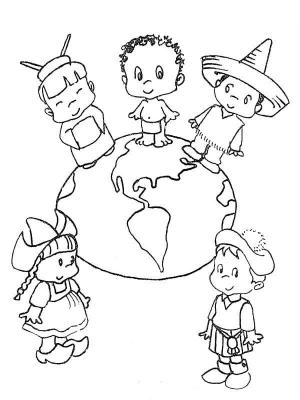 Çocuklar boyama sayfası,  coloring page, Mutlu çocuklar Günü, 