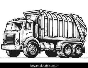 Çöp Kamyonu boyama sayfası,  coloring page, doğal, tatlı, eğlenceli