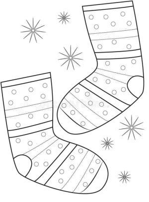 Çorap boyama sayfası,  coloring page, Çorap Çifti, 