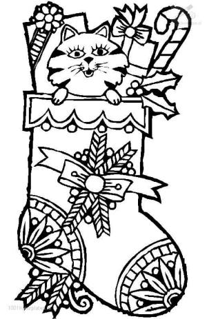 Çorap boyama sayfası,  coloring page, Noel’de çorap, 