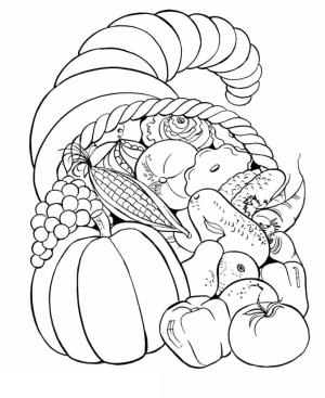 Cornucopia boyama sayfası,  coloring page, Sebzeler Bereket, 