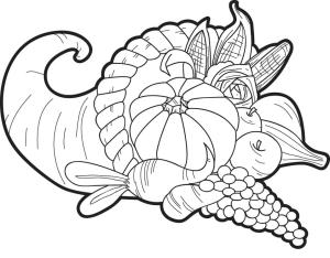 Cornucopia boyama sayfası,  coloring page, Bol Bereket, 