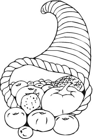 Cornucopia boyama sayfası,  coloring page, Cornucopia Yazdırılabilir, 