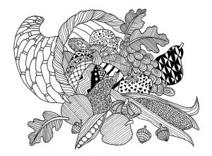 Cornucopia boyama sayfası,  coloring page, Cornucopia Güzel ücretsiz, 