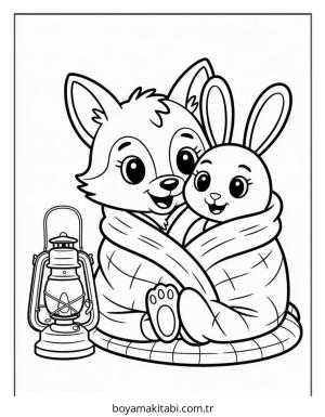 Cozy boyama sayfası – eğlenceli etkinlik, el becerilerini geliştirir