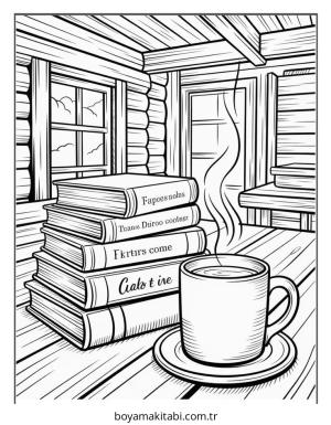 Cozy boyama sayfası – eğlenceli etkinlik, el becerilerini geliştirir