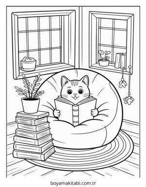 Cozy boyama sayfası – renkli çizimler, okul öncesi
