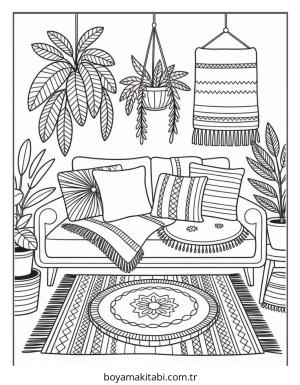 Cozy boyama sayfası – renkli çizimler, okul öncesi