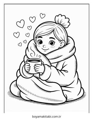 Cozy boyama sayfası – okul öncesi, evde etkinlik