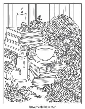 Cozy boyama sayfası – el becerilerini geliştirir, boyama çalışması