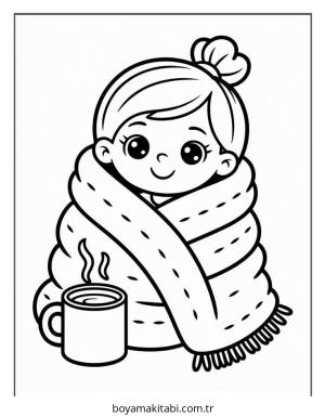 Cozy boyama sayfası – okul öncesi, evde etkinlik