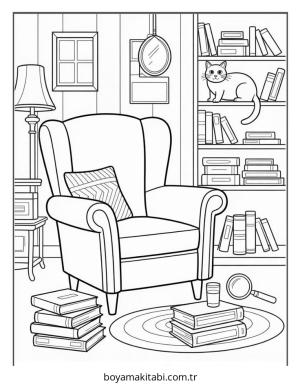 Cozy boyama sayfası – boyama çalışması, yaratıcılığı geliştirir