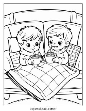 Cozy boyama sayfası – boyama etkinliği, çocuk aktivitesi
