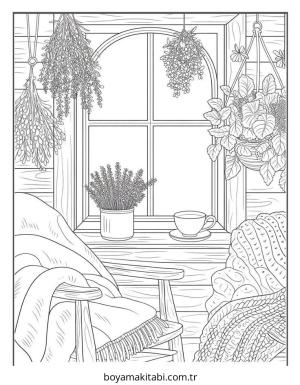 Cozy boyama sayfası – okul öncesi, evde etkinlik