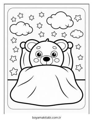 Cozy boyama sayfası – sanatsal çalışma, çocuklar için